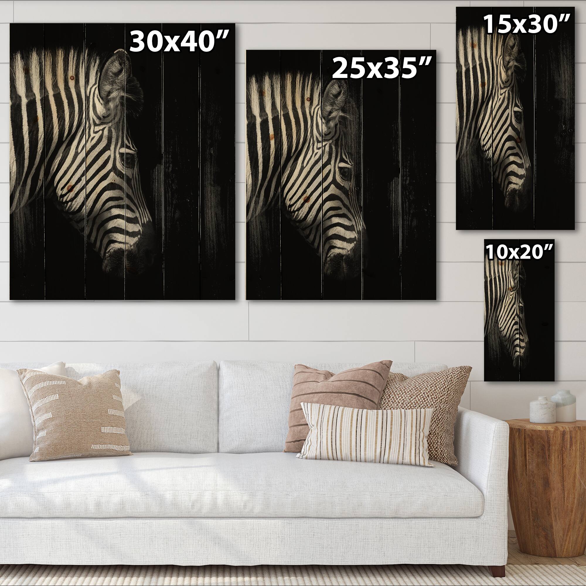 Designart - Monochrome Portrait of Zebra Head